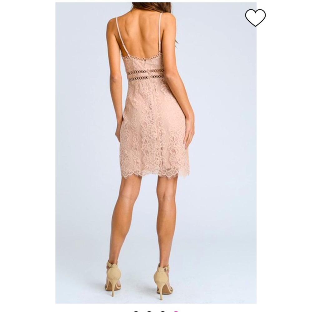 Storia Blush/Mauve Lace Dress - Small